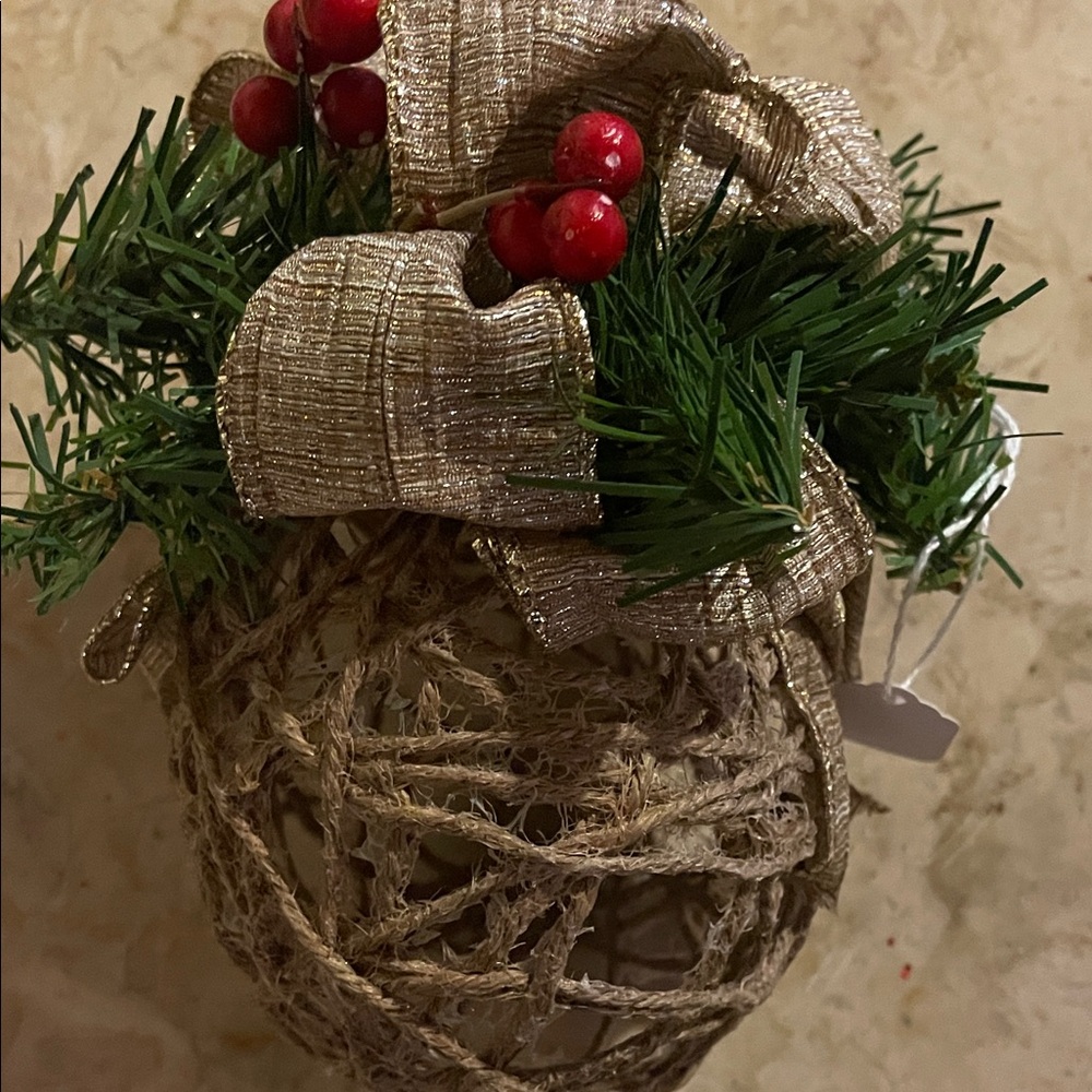 Festive Gold and Green Holiday Ornament